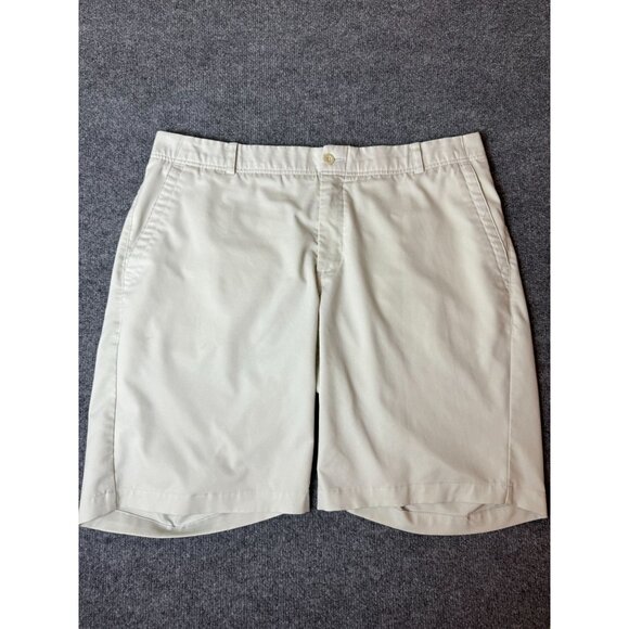 Nike Dri-Fit 10" Golf Shorts Men 38 Beige Performance Stretch Flat Front‎ Casual - Picture 1 of 12